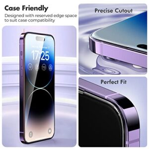 UNBREAKcable 3-Pack Screen Protector for iPhone 14 Pro, Shatterproof Tempered Glass [Easy Installation Frame] [9H Hardness] for iPhone 14 Pro 6.1"