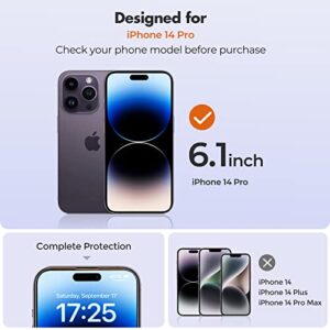 UNBREAKcable 3-Pack Screen Protector for iPhone 14 Pro, Shatterproof Tempered Glass [Easy Installation Frame] [9H Hardness] for iPhone 14 Pro 6.1"