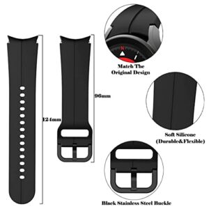 Bands Compatible with Samsung Galaxy Watch 5 Pro 45mm/Galaxy Watch 5 40mm 44mm Band, No Gap Silicone Replacment Strap with Colorful Buckle (Black)