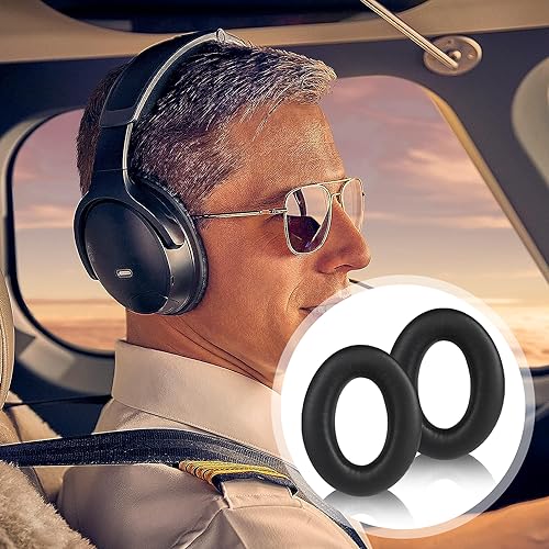 Adhiper A20 Aviation Replacement Ear Pads Ear Cushion Compatible with Bose A30/A20/A10 Aviation Headset, Earpads with Soft Memory Foam, Protein Leather