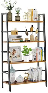 oapety bookshelf, 4-tier ladder shelf bookcase, industrial standing shelf storage rack storage organizer plant stand, open display shelves for living room, kitchen, bedroom, home office, balcony…88