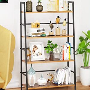 Oapety Bookshelf, 4-Tier Ladder Shelf Bookcase, Industrial Standing Shelf Storage Rack Storage Organizer Plant Stand, Open Display Shelves for Living Room, Kitchen, Bedroom, Home Office, Balcony…88