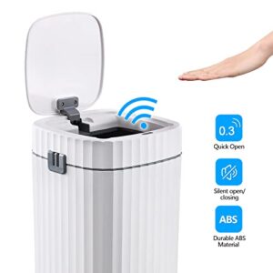 ELPHECO 4 Gallon Automatic Bedroom Trash Can with Lids, 15.5 Litre Waterproof Motion Sensor Bathroom Trash Can, Sensor Garbage Bin for Bathroom, Bedroom, Living Room, Office, Golden