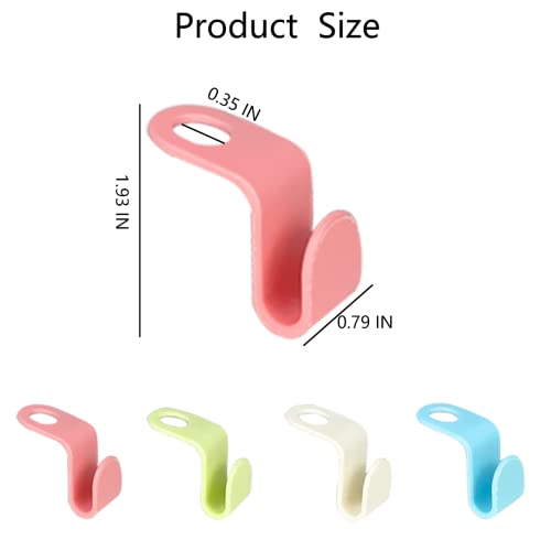 200Pcs Clothes Hanger Connector Hooks, 4 Colors of Space Saving Clothes Hanger Connector Hooks, Hangers Space Saving, Hanger Space Saving for Heavy Duty Plastic Closet Hanger Hooks