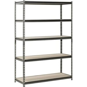 super large bearing capacity and space heavy duty 5-tier steel freestanding shelving storage racks for home warehouse storage, silver, 4000 lbs capacity
