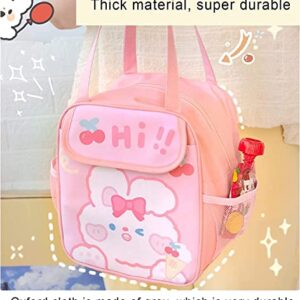 OZAOZ Kawaii Lunch Bag for Girls Lunch Box Insulated Cute Lunch Bags for Women Insulated Lunch Box for Kids (Brown-Bear)