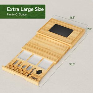 Maxboro Extra Large Charcuterie Board Set, Mothers Day Gifts for Mom from Daughter Son, Premium Bamboo Cheese Board and Knife Set, Cool Meat & Cheese Platter Tray, House Warming Gifts for New Home