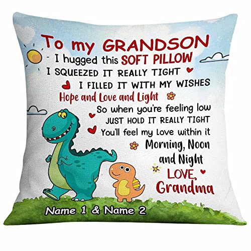 IZI POD Grandson Dinosaur Pillow, Daughter Pillow, Granddaughter Pillow, Autumn Silhouette Tree Pillow, Gift for mom, Daughter Gift, Gift-578