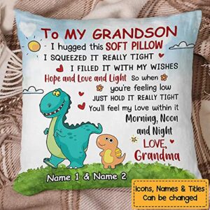 IZI POD Grandson Dinosaur Pillow, Daughter Pillow, Granddaughter Pillow, Autumn Silhouette Tree Pillow, Gift for mom, Daughter Gift, Gift-578