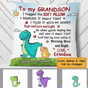 IZI POD Grandson Dinosaur Pillow, Daughter Pillow, Granddaughter Pillow, Autumn Silhouette Tree Pillow, Gift for mom, Daughter Gift, Gift-578