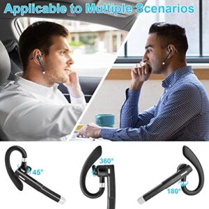 Daakro Bluetooth Headset with 500mAh Charging Case, Wireless Bluetooth Earpiece V5.1, Built-in Dual Mic Noise Cancelling 48H Playtime for Driving Business Office Compatible with Android/iOS/Laptop