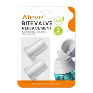 aieve water bottle mouthpiece replacement for brita water bottle, 2 pack silicone bite valve replacement parts for brita water filter brita water bottle filter