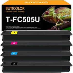 buticolor t-fc505u fc505u remanufactured toner cartridge (t-fc505u-k t-fc505u-c t-fc505u-m t-fc505u-y) replacement for toshiba 2505ac 3005ac 3505ac 4505ac 5005ac printers(4-pack)