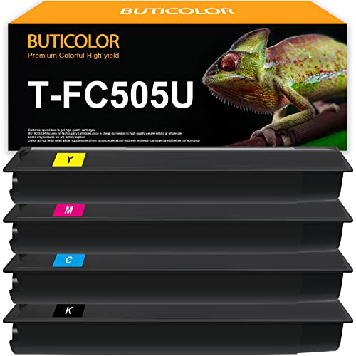 buticolor T-FC505U FC505U Remanufactured Toner Cartridge (T-FC505U-K T-FC505U-C T-FC505U-M T-FC505U-Y) Replacement for Toshiba 2505AC 3005AC 3505AC 4505AC 5005AC Printers(4-Pack)