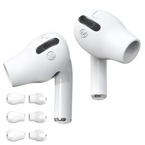 [fit in charging case] replacement ear tips for airpods pro, anti allergic silicone, reduce ear pain,noise canceling,anti scratches,installation guide (s/m/l)