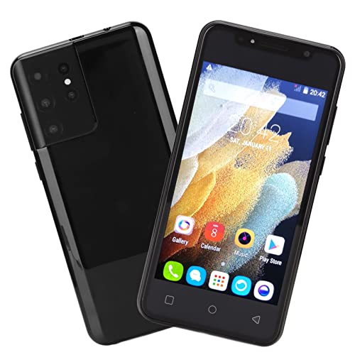 6.1Inch Unlocked Smartphone, 2 GB RAM 8GB ROM, Support WiFi/BT/FM/Facial Recognition Function, Dual Cards Dual Standby 4G 5G Cell Phone for Android 11 Black