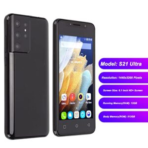 6.1Inch Unlocked Smartphone, 2 GB RAM 8GB ROM, Support WiFi/BT/FM/Facial Recognition Function, Dual Cards Dual Standby 4G 5G Cell Phone for Android 11 Black