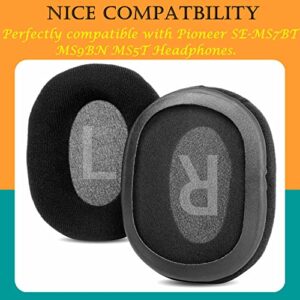 TaiZiChangQin SE-MS7BT Ear Pads Ear Cushions Earpads Replacement Compatible with Pioneer SE-MS7BT MS9BN MS5T Headphone ( Upgrade Black Velour )