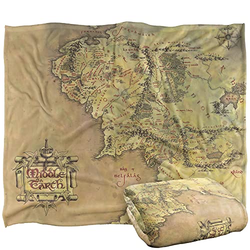 The Lord of The Rings Blanket, 50"x60" Map of Middle Earth Silky Touch Super Soft Throw Blanket