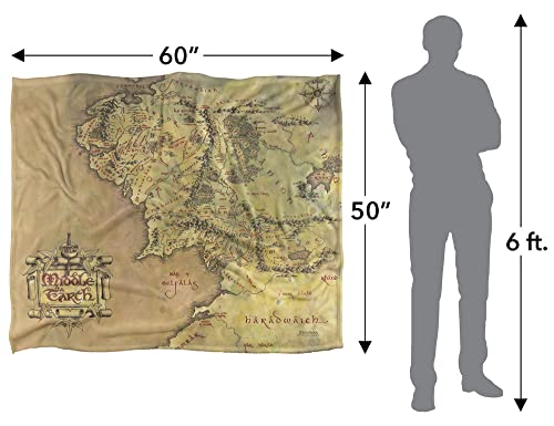 The Lord of The Rings Blanket, 50"x60" Map of Middle Earth Silky Touch Super Soft Throw Blanket