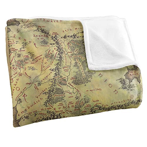 The Lord of The Rings Blanket, 50"x60" Map of Middle Earth Silky Touch Super Soft Throw Blanket