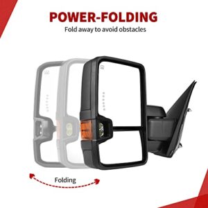 YITAMOTOR Power Folding Towing Mirrors Compatible with 2014-2018 Chevy Silverado GMC Sierra, Power Heated and Adjustable LED Turn Signal Light Tow Mirror Pair Set