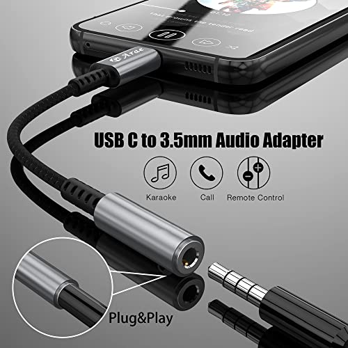 Arae USB Type C to 3.5mm Female Headphone Jack Adapter, USB C to Aux Audio Dongle Cable Cord for Samsung Galaxy S22/S21/S20/S20+ Ultra, Note 20/10, iPad Pro, MacBook, Pixel and More