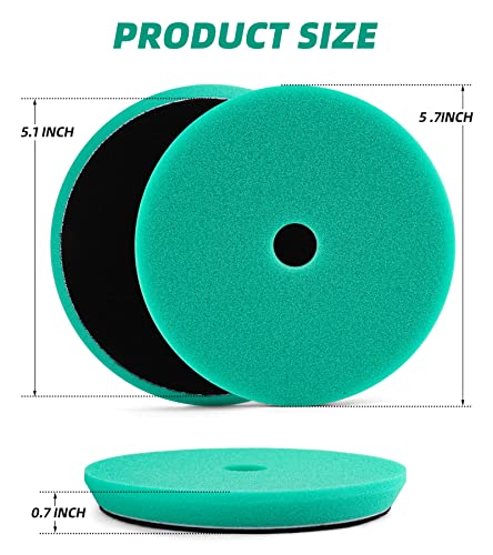 LUCKUT 3pcs 5 inch Polishing Pads, 5'' Track Buffer Pads Hook and Loop Buffing Pads, Foam Polish Pad for Compounding, Polishing and Waxing, for 5'' Backing Plate