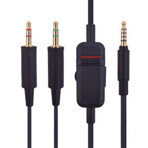 asobilor mmx 300 replacement cable cord for beyerdynamic mmx 300 / mmx 300 2nd generation gaming headset, volume control inline mute, plug and play twisted pair ofc copper wire(8.2ft / 2.5m)