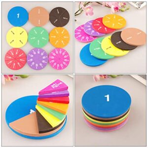 Totority Magnetic Fraction Tiles& Fraction Circles, Fraction Props Teaching Aid Montessori Fraction Math Manipulatives Rainbow Fraction Tower Cubes for Elementary School Homeschool Supplies