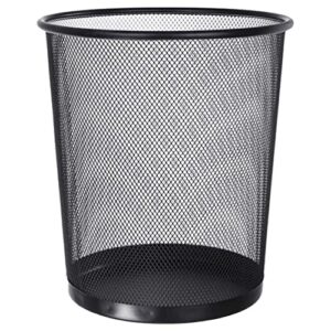 doitool metal mesh waste basket, black wire mesh wastebasket for home or office, round mesh small trash can for under desk, kitchen, bedroom, den, or recycling can ( 12l )