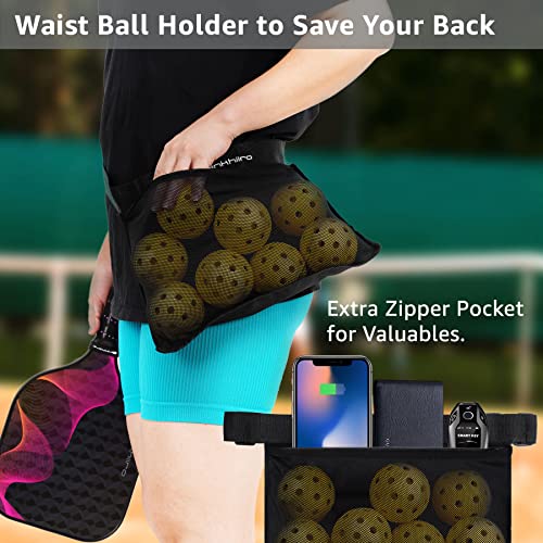 Pickleball-Paddles-Set of 4 with Balls, Racket Bag, Waist Ball Holder | Fiberglass Pickleball Paddle Set for Adults, Kids | Dinkhiiro Pickleball Racquets and Accessories |Pickleball Equipment