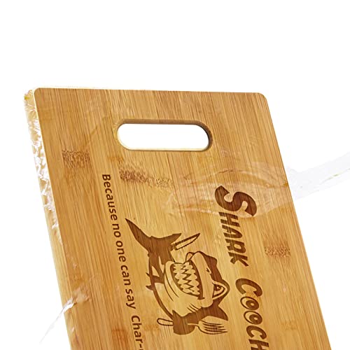 11inch Shark Charcuterie Board | Handmade Cutting Boards | Bamboo Board | Laser Engraved | Sharkcootie Cutting Board Shark Board