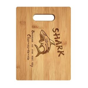 shark cootie charcuterie board,personalized charcuterie board,laser engraved bamboo cutting board,funny charcuterie board for meat and cheese (a, 11‘’)