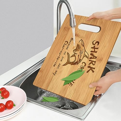 Shark Cootie Charcuterie Board,Personalized Charcuterie Board,Laser Engraved Bamboo Cutting Board,Funny Charcuterie Board for Meat and Cheese (A, 11‘’)