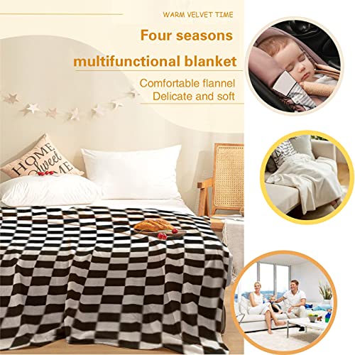 Black White Race Checkered Flag Soft Microfiber Lightweight Cozy Warm Blankets & Throws for Couch Bedroom Living Room