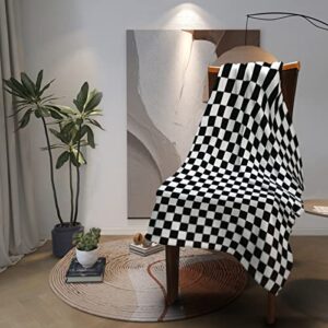 Black White Race Checkered Flag Soft Microfiber Lightweight Cozy Warm Blankets & Throws for Couch Bedroom Living Room