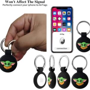 Compatible with AirTag Case Keychain Air Tag Case Holder, AirTags Key Ring Cases/Protective Cover Loop Silicone, Finders Accessories for Luggage Dogs Cat Pet Collar Backpacks
