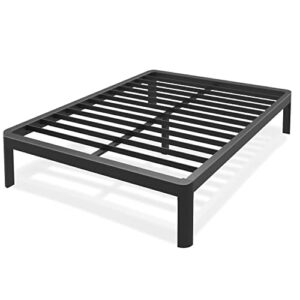 firpeesy 14 inch queen bed frame with sturdy steel round corner legs, 3500 lbs heavy duty metal platform bed frame with steel slats support, no box spring needed,noise free,non-slip,easy assembly