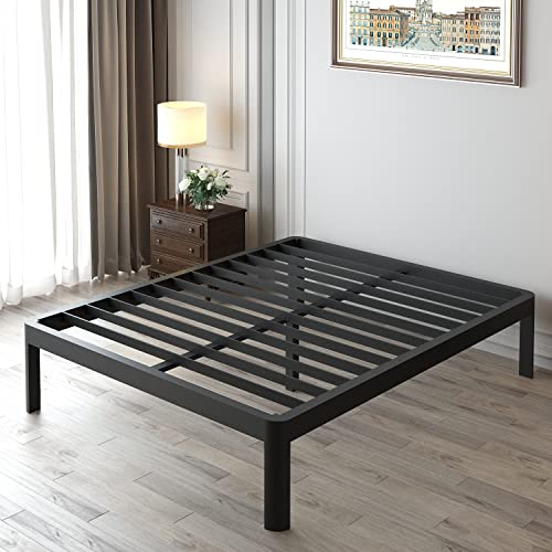 Firpeesy 14 Inch Queen Bed Frame with Sturdy Steel Round Corner Legs, 3500 lbs Heavy Duty Metal Platform Bed Frame with Steel Slats Support, No Box Spring Needed,Noise Free,Non-Slip,Easy Assembly