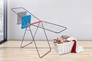 uw uniware the name you trust foldable clothes drying laundry rack stand durable (67" x 26", grey)