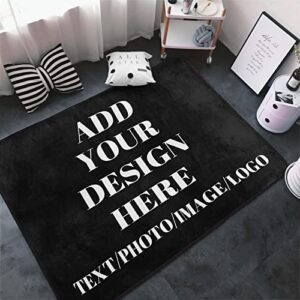 custom rug personalized area rug 5x7,add your own logo image text photo,washable living room throw rug, non-slip decorative floor mat, non-shedding carpet for living room entrance office mudroom
