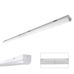 clt 56w 8-foot led linear commercial shop light strip fixture, damp location, dimmable, 5000k