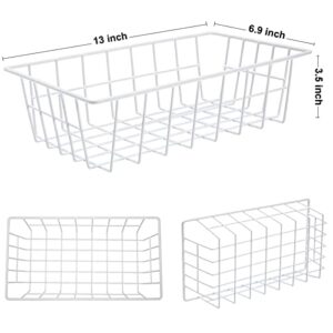 Orgneas Freezer Organizer Bins Metal Wire Storage Baskets for Upright Refrigerator Chest Freezer, Kitchen Pantry Storage and Organization for Fruit Vegetable Soda Cans Toys and Snacks, Set of 4