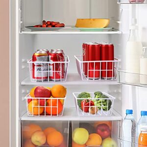 Orgneas Freezer Organizer Bins Metal Wire Storage Baskets for Upright Refrigerator Chest Freezer, Kitchen Pantry Storage and Organization for Fruit Vegetable Soda Cans Toys and Snacks, Set of 4