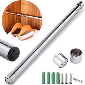 sonnet designs adjustable closet rod - closet rods for hanging clothes, wardrobe, shower pole, kitchen, windows, rustproof stainless steel - 22.5 to 39.5” closet hanging rod