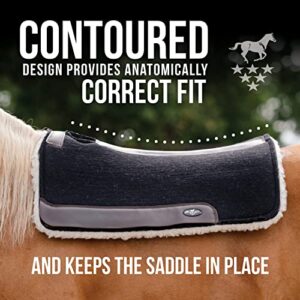 Professional's Choice 100% Steam-Pressed Saddle Pad (31" x 32", Fleece Bottom 1 1/4" Felt, Black)