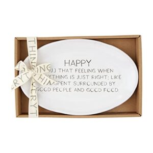 mud pie happy sentiment tray, 10" x 6.5", definition