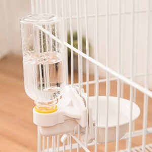 Small Hanging Bowls White Dispenser Bowl Feeder- Supplies Tool for Bird Dog Food Water- Bottle Feeder Pet Automatic and Cage Kitten Tool, Drinking Cup Pigeon Plastic Bowl- Crate