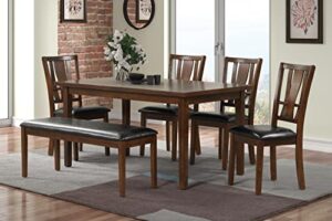 liveasy furniture dining room table set for 6, kitchen table with bench and chairs set (set of 6) dinette table with chairs and bench (dixon)